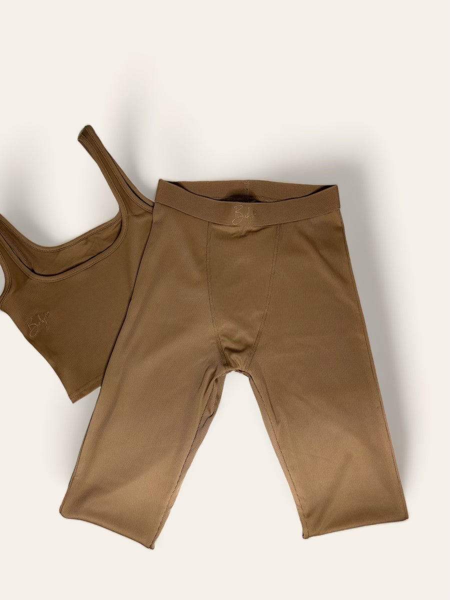 Bahj Ribbed Sets(Brown)