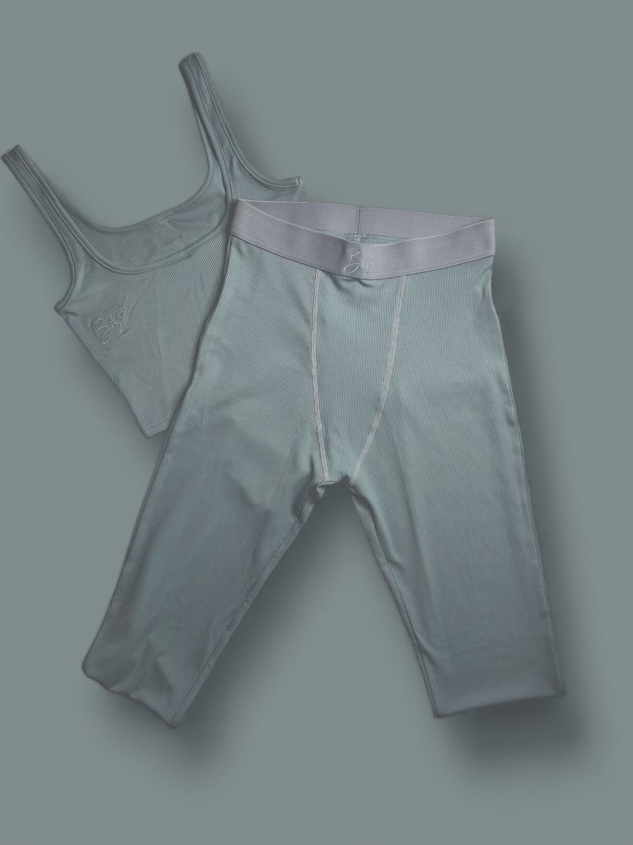 Bahj Ribbed Set (Grey-Blue)