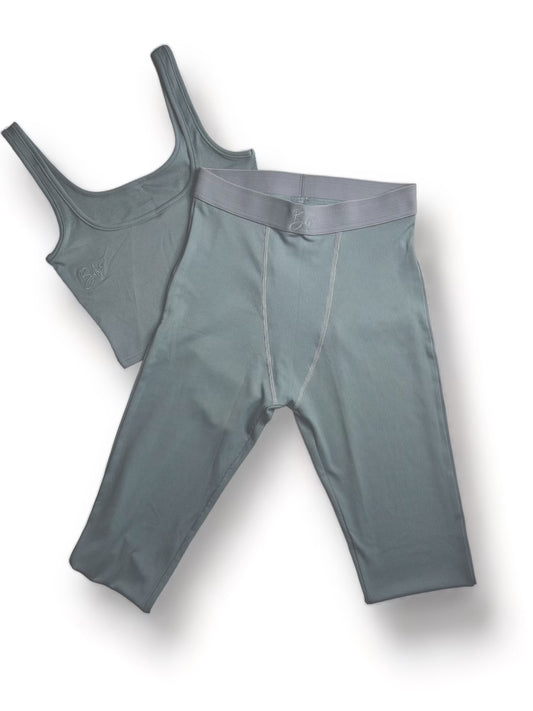 Bahj Ribbed Set (Grey-Blue)