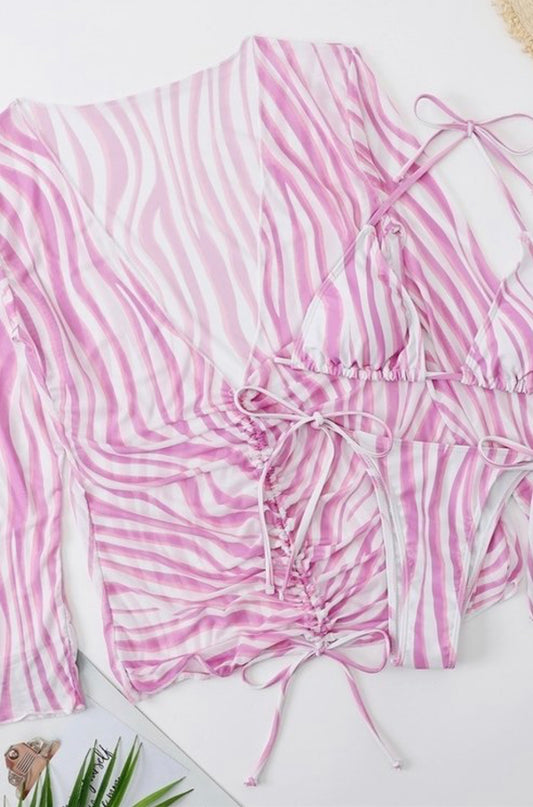 Zebra Pink Bathing Suit